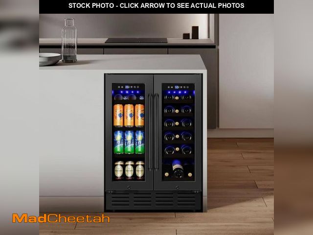 Lot 74-12032145 - Gilati 23.42 in. Dual Zone 18-Wine Bottles and 68-Cans Beverage and Wine Cooler in Black with Smart ...