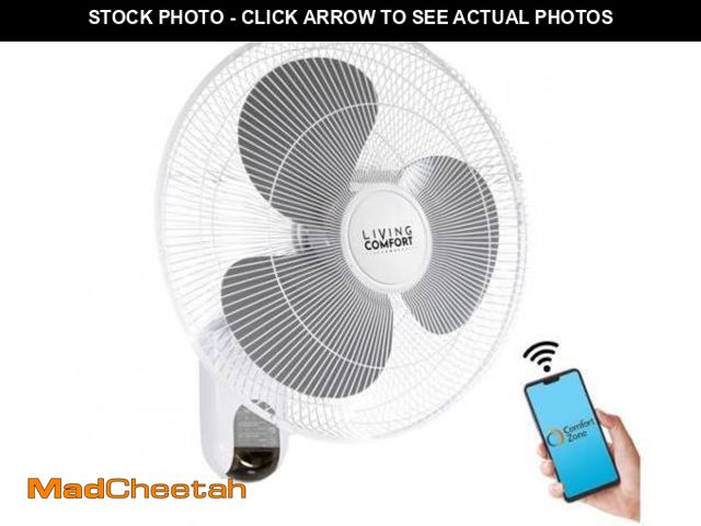 Lot 74-12166504 - Comfort Zone 16  3-Speed Smart WiFi Wall Mount Fan with Timer and Adjustable Tilt  Sleep Mode  All-M...