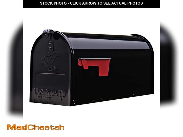 Lot 74-13823221 - Architectural Mailboxes Elite Black, Medium, Steel, Post Mount Mailbox - USED