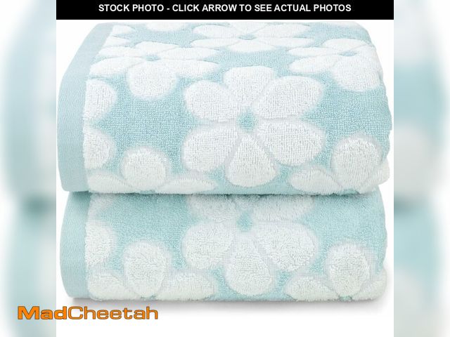 Lot 74-12325125 - Cotton Towels for Bathroom Decor with Floral Jacquard, Super Soft and Absorbent Bath Towel Set of 2,...
