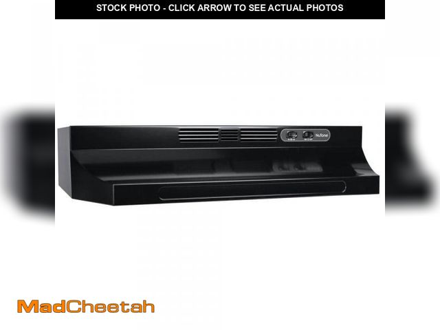 Lot 74-12517654 - Broan-NuTone RL6200 Series 24 in. Ductless Under Cabinet Range Hood with Light in Black - UNUSED