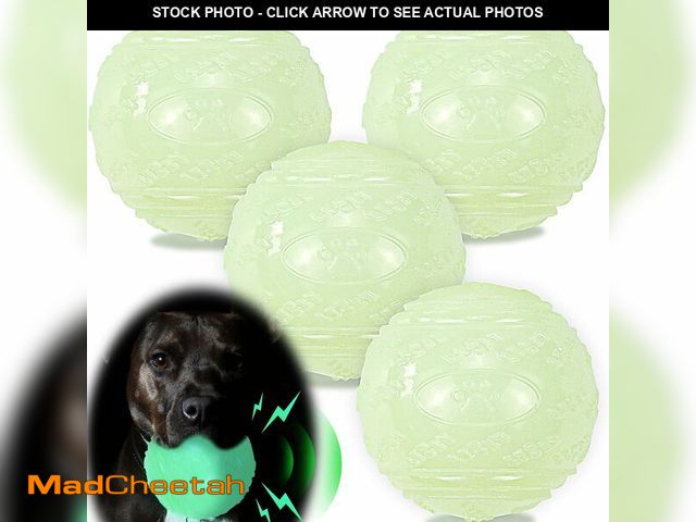 Lot 74-13626983 - LECHONG 4-Pack 3.5Ã¢â¬Â Glow Squeaky Dog Balls,Bouncy Glow in The Dark Dog Ball with Squeaker, Dur...