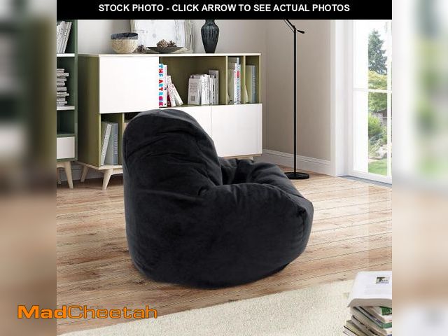 Lot 74-12423033 - Mainstays Bean Bag Chair, Black - USED