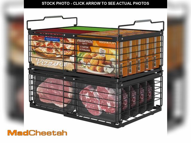 Lot 74-13947114 - ADRIMER Freezer Organizer Bins, 2 Packs Foldable &amp; Stackable Chest Freezer Organizer Bins with A...