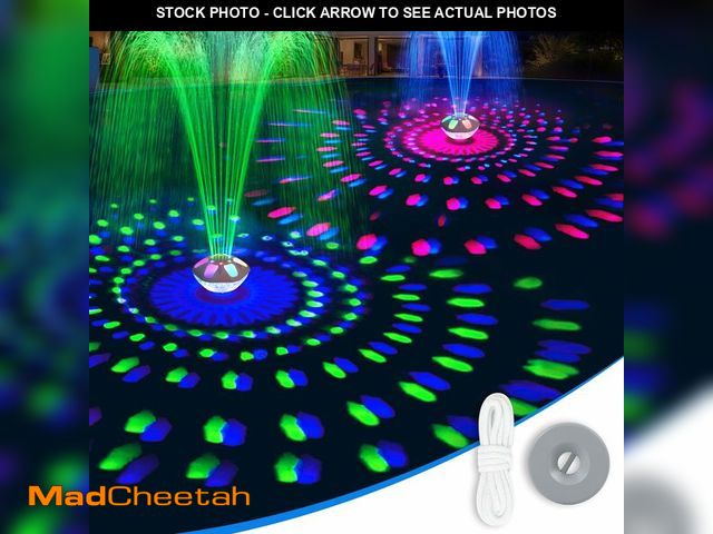 Lot 74-14145938 - ChlorStar Upgraded Pool Fountain,9000mah Rechargeable Floating Pool Fountain with Light Show,Above G...