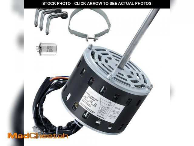 Lot 74-12364896 - 1/3 HP Furnace Blower Motor, 110/120-Volt 4.4 Amps, 1075RPM 4-Speeds, CW/CCW Rotation, 48-Frame 5.2 ...