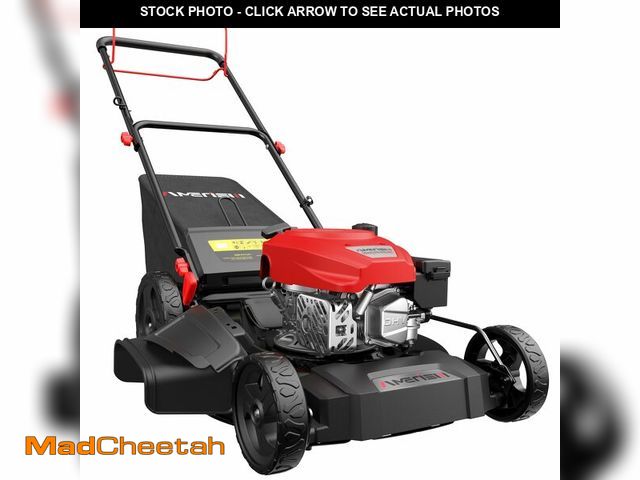 Lot 74-12786302 - AMERISUN Gas Lawn Mower, 170cc OHV Engine with Forced Air Cooling, 21" Steel Deck, 3-in-1 Mulching/B...
