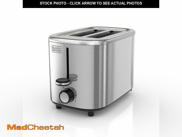 Lot 74-13520161 - BLACK+DECKERÃâÃÂ® 2-Slice Toaster with 7 Toast Shade Settings Extra-Wide Slots for Bagels Stainl...