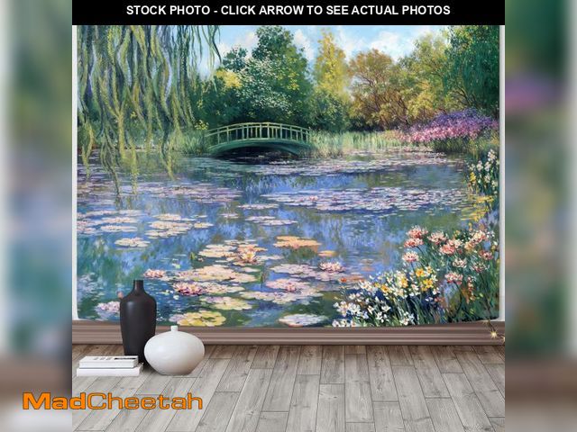 Lot 74-12302936 - Accnicc Monet Water Lilies Tapestry Green Floral Plant Tapestries Aesthetic Monet Wall Art Posters N...