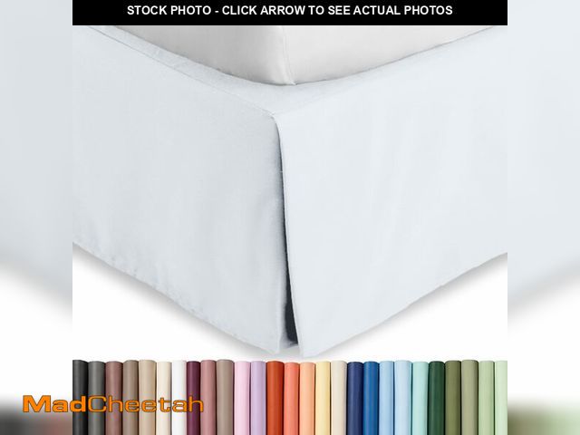 Lot 74-14423751 - Bare Home Bed Skirt 15-Inch Drop 1800 Ultra-Soft (Twin XL, White) - USED