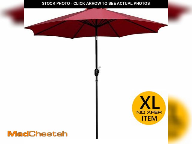 Lot 74-12571092 - JEAREY 10x10 ft Square Patio Umbrellas Outdoor Table Market Umbrella w/Crank, 8 Sturdy Ribs, UV Prot...