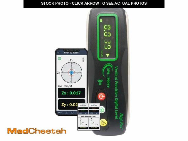 Lot 74-12959433 - Digi-Pas 2-Axis Smart VERTICAL &amp; PERPENDICULARITY Precision Level DWL1900XY Bluetooth, Measureme...