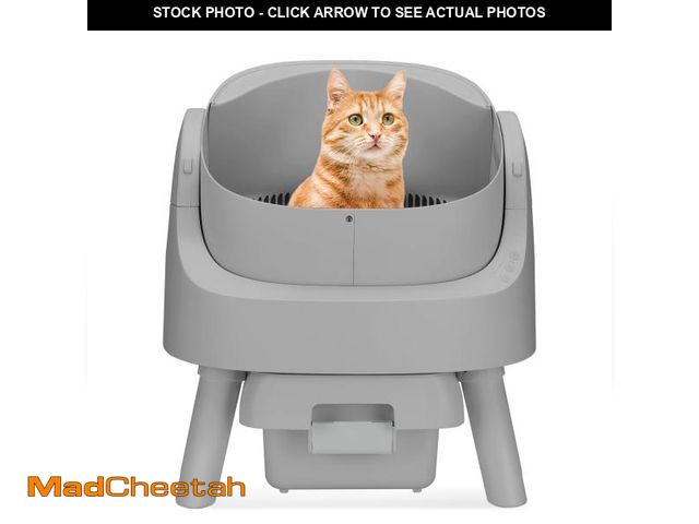 Lot 74-12421011 - PetPivot Large Multi-cat Family Automatic Cat Litter Box with Safety Protection, Mat and Trash Bags ...