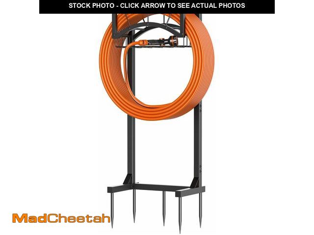 Lot 74-14380730 - Garden Hose Holder, Upgraded Heavy Duty Freestanding Water Hose Holder Stand with Storage Basket, Ho...