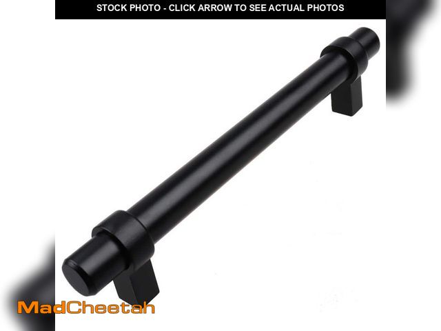 Lot 74-13692982 - GlideRite 5 in. Matte Black Euro Style Solid Cabinet Drawer Bar Pulls (10-Pack) - UNUSED