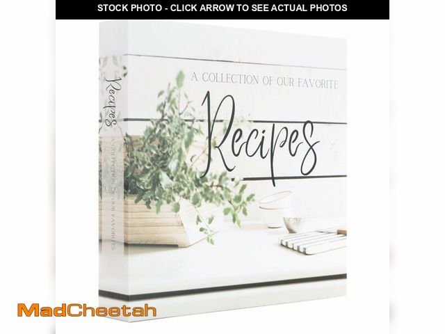 Lot 74-12716453 - Recipe Binder with Plastic Sleeves | Recipe Book to Write in Your Own 8.5x11 3 Ring Blank Cookbook B...