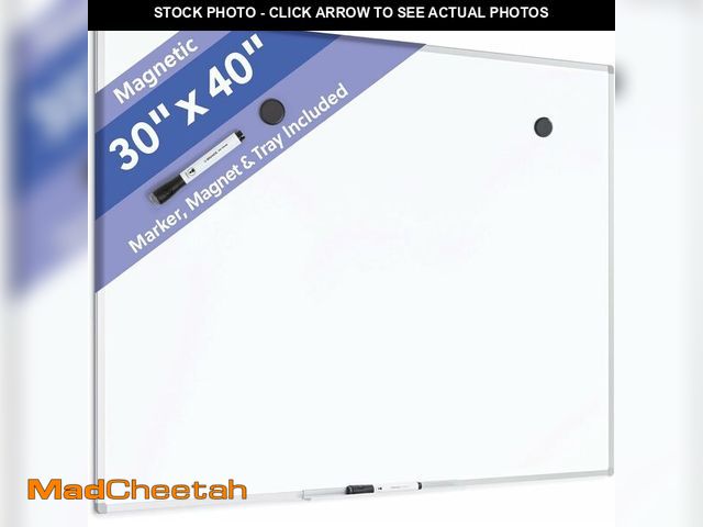 Lot 74-12760560 - U Brands Magnetic Dry Erase Board White Board, 40" x 30", Slim Aluminum Frame, Includes Dry Erase Ma...