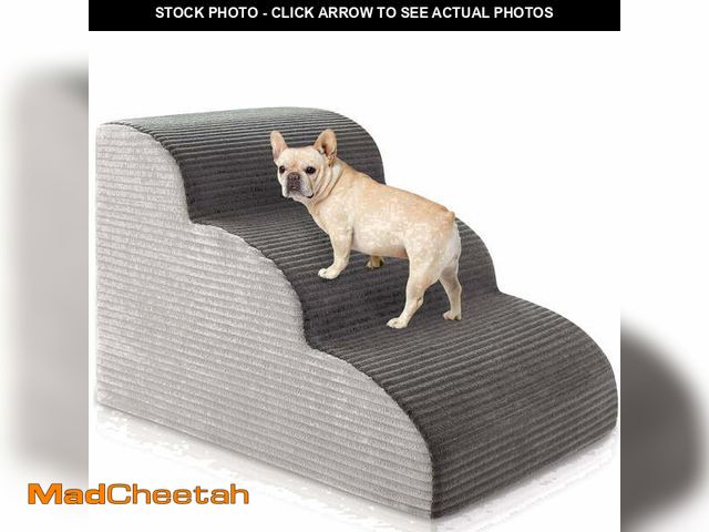 Lot 74-14370895 - Excibubblebearbb 3-Tiers Dog Stairs &amp; Ramp Suitable for Beds and Sofas, Pet Stairs of Height Sui...