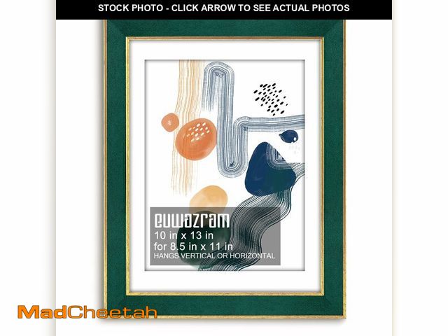 Lot 74-14266844 - euwazram Suede 10x13 Frame - Single Frame, Christmas Elegant Green 10 x 13 Poster Frame with Mat for...