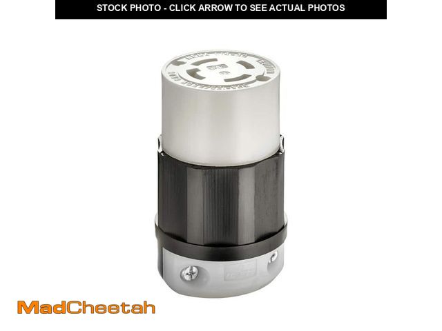 Lot 74-12557528 - Leviton 30 Amp 125/250-Volt Locking Connector, Black and White 2713-CS - UNUSED