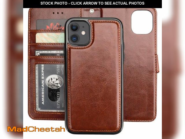 Lot 74-12970135 - Bocasal for iPhone 11 Wallet Case with Card Holder PU Leather Magnetic Detachable Kickstand Shockpro...