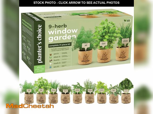 Lot 74-14300955 - Planters' Choice 9 Herb Indoor Window Garden Kit - Birthday Gifts - House Plants Seeds - Best Unique...