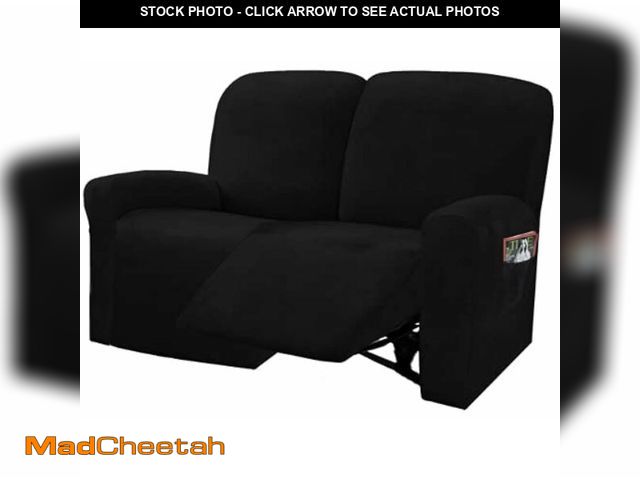 Lot 74-13575729 - ULTICOR Reclining Love Seat Slipcover, 48" - 65" L, 6-Piece Velvet Stretch Loveseat Reclining Sofa C...