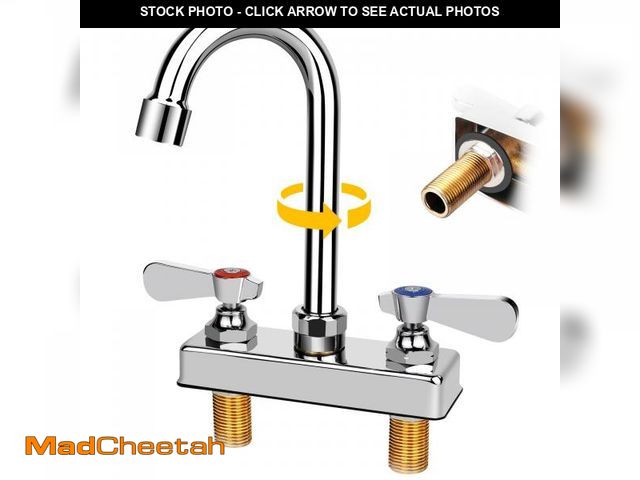 Lot 74-11548320 - Commercial Bar Sink Faucet 4 Inch Center Deck Mount Bar Sink Faucet 2 Hole Brass Constructed &amp; C...