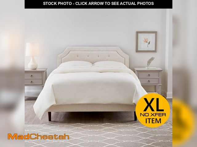 Lot 74-12659663 - StyleWell Vinedale Biscuit Beige Upholstered King Headboard with Notch Back and Tufting (77.8 in W. ...