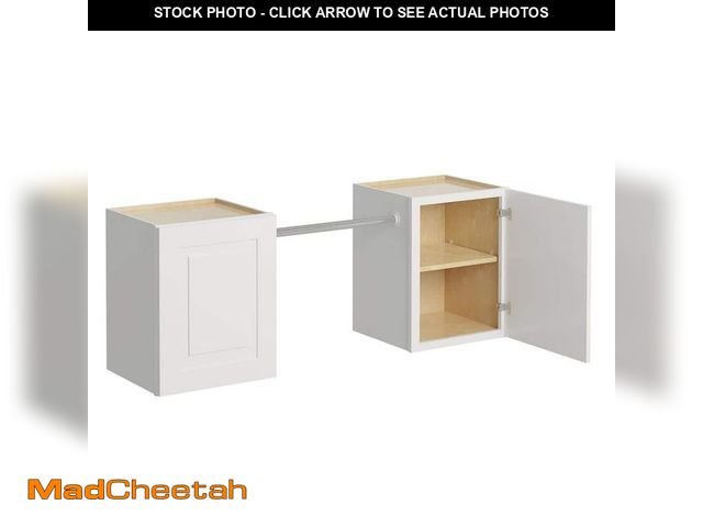 Lot 74-14326992 - MILL'S PRIDE Greenwich Verona White 23 in. H x 58 in. W x 12 in. D Plywood Laundry Room Wall Cabinet...