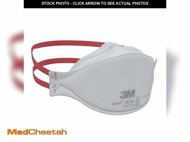 Lot 74-13818635 - 3M Aura Particulate Respirator Surgical Mask Flat Fold 240 per Case 1870+ - UNUSED