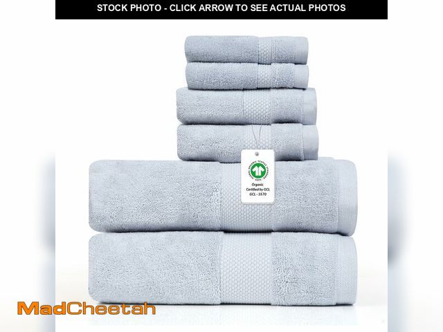 Lot 74-14266969 - Farm to Home 100% Organic Cotton Bath Towel Set of 6, GOTS Certified &amp; Oeko-TEX Made in Green, 6...