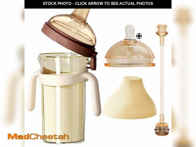 Lot 74-12702254 - Joyfubabe PPSU Baby Bottle, Bottles for Breastfed Babies with Handles and Straw, Flip-top Anti-Colic...