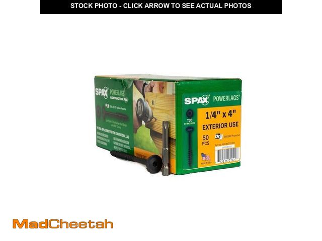 Lot 74-13785113 - SPAX 1/4 in. x 4 in. Exterior Washer Head Structural Wood Lag Screws Powerlags Torx T-Star (50 Each)...