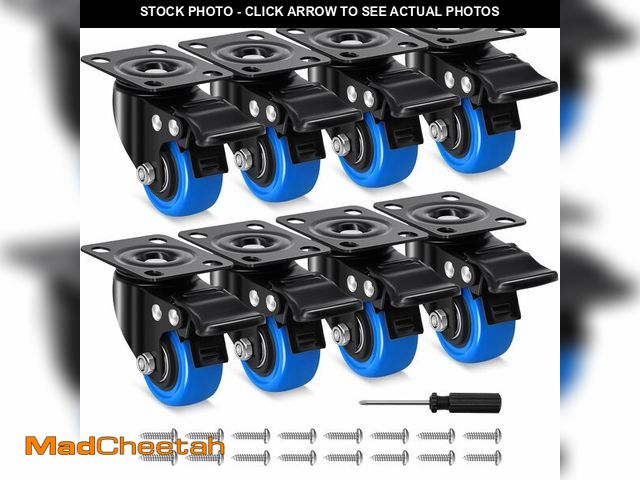 Lot 74-14268362 - Humagineer 2 Inch Caster Wheels, Locking Casters Set of 8 Heavy Duty 1200Lbs, Safety Swivel Casters ...