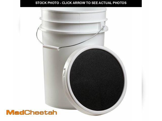 Lot 74-13786364 - Champion Sports 6 Gallon Bucket with Padded Soft Seat Lid - Durable Construction - Balls Not Include...