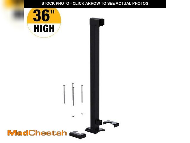 Lot 74-12676951 - (MISSING HARDWARE) PEAK Aluminum Railing 36 in. H x 4-11/16 in. W Matte Black Aluminum Deck Railing ...