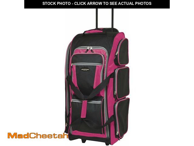Lot 74-13382599 - Travelers Club 30" Xpedition Rolling Duffel Bag, Hot Pink - UNUSED