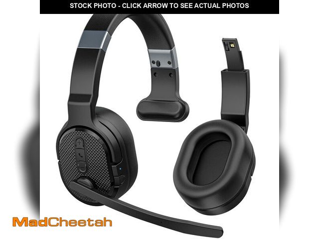 Lot 74-14146198 - COSMUSIS Trucker Bluetooth Headset, Wireless Headsets with Noise Cancelling Microphone, Long Battery...