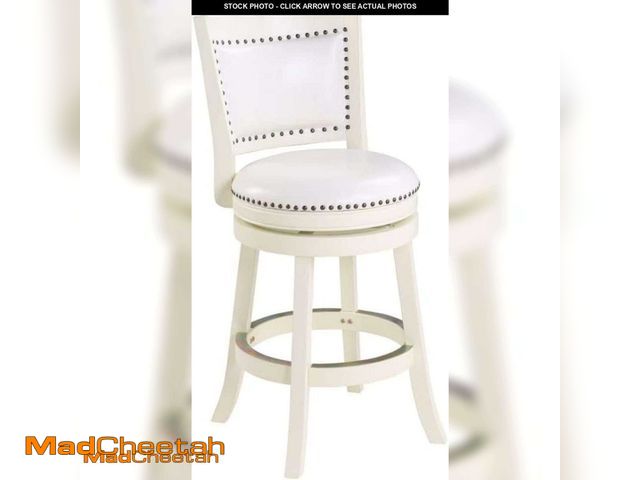 Lot 74-11827635 - Boraam Bristol Counter Height Swivel Stool, 24-Inch, Distress White - UNUSED
