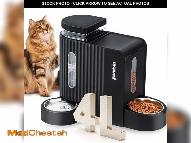Lot 74-14304508 - ZOMISIA Gravity Cat Feeder and Water Dispenser with 304 Stainless Steel Bowls, 2 in 1 Automatic Cat ...