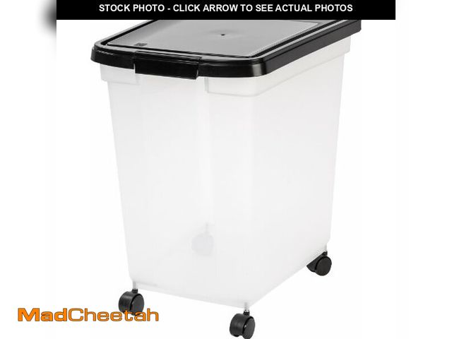 Lot 74-12633110 - (MISSING LATCH) IRIS USA Airtight Dog Food Storage Container, WeatherPro, Up to 50 lbs, Removable Wh...