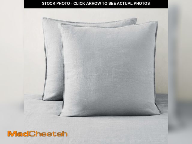 Lot 74-14264684 - ATLINIA Linen Pillow Cases Euro Sham - 26 x 26 Inch Bed Pillow Protector Cover Set of 2 Bedding Cool...