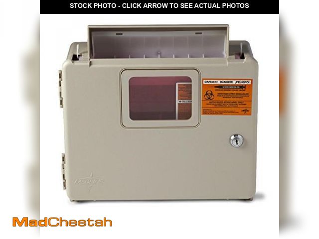 Lot 74-12098355 - Medline 5 Quart Locking Sharps Cabinet (Pack of 5) - UNUSED