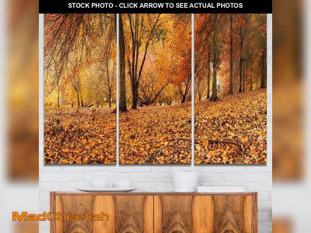 Lot 74-12508315 - Design Art Brown Autumn Panorama Landscape Photography Canvas Print - UNUSED