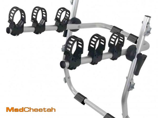 Lot 74-12406764 - Ozark Trail 3-Bicycle Trunk Bike Rack, Aluminum Rack Carrier up to 99lbs, Fit for Sedans, Hatchbacks...