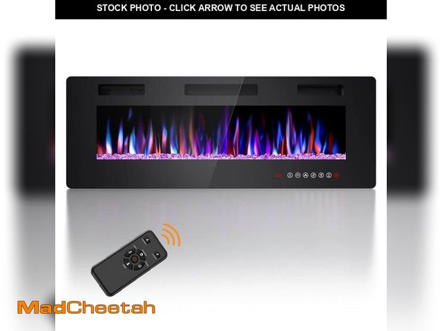 Lot 74-12773673 - R.W.FLAME 50 in. Wall Mount Low Noise Electric Fireplace with Remote Control and Touch Screen, Multi...