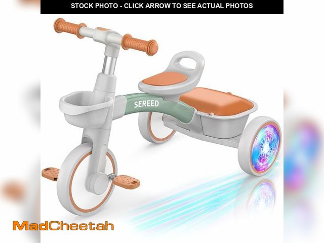 Lot 74-14339388 - SEREED Colorful Lighting Toddler Tricycle for 2-5 Years Old Boys Girls, Adjustable Seat&amp;Handleba...