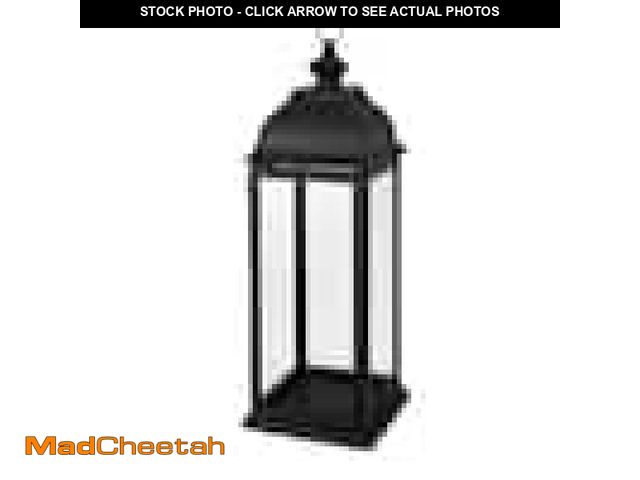 Lot 74-12492791 - Hampton Bay 22 in. Traditional Black Steel Outdoor Patio Lantern - UNUSED