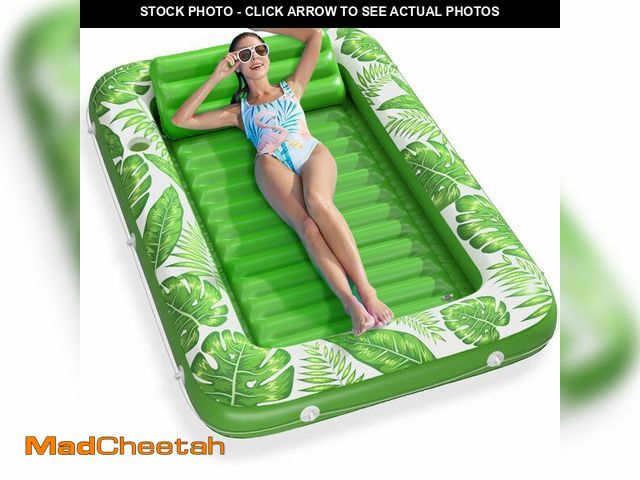 Lot 74-14209861 - Inflatable Tanning Pool Lounger Float - Jasonwell 4 in 1 Sun Tan Tub Sunbathing Pool Lounge Raft Flo...